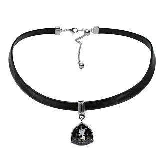 Колье Silver Night / Black Leather
