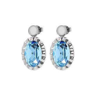 Серьги TIVOLA UNICA big (S/P) Aquamarine 2,65cm