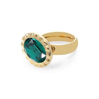 Кольцо TIVOLA UNICA big (G/P) Emerald 58
