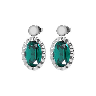 Серьги TIVOLA UNICA big (S/P) Emerald 2,65cm
