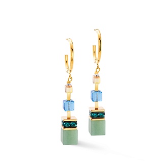 Серьги Green-Blue-Peach