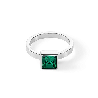 Кольцо Dark green-silver 18.5 мм