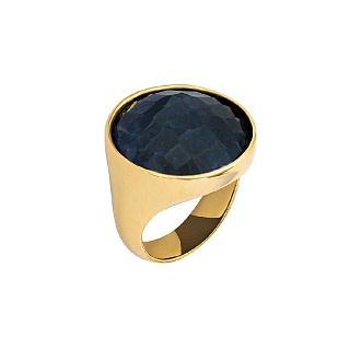 Кольцо pearl black agate 18 мм
