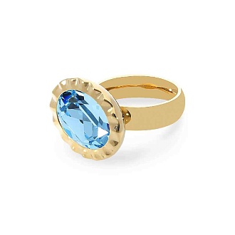 Кольцо TIVOLA UNICA big (G/P) Aquamarine 56