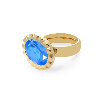 Кольцо TIVOLA UNICA big (G/P) Royal blue delite 54
