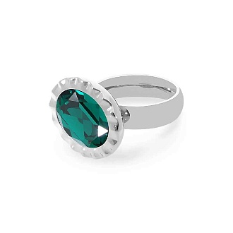 Кольцо TIVOLA UNICA big (S/P) Emerald 56