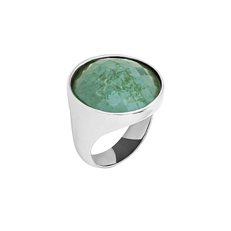Кольцо pearl green quartz 17.2 мм