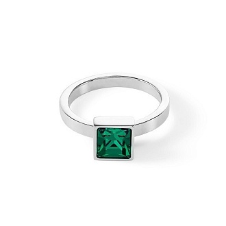 Кольцо Dark green-silver 17.2 мм