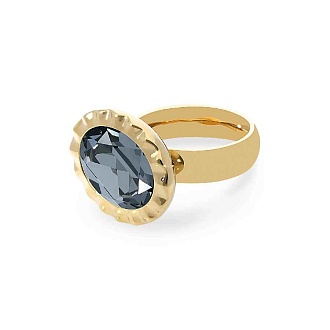 Кольцо TIVOLA UNICA big (G/P) Crystal silver night 56
