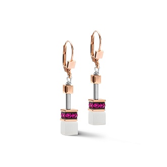 Серьги White&Pink Rose Gold